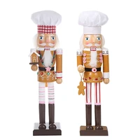 2pcs 38cm christmas wooden nutcracker gift 15 home goods set ig popular cook puppet decoration desktop ornaments