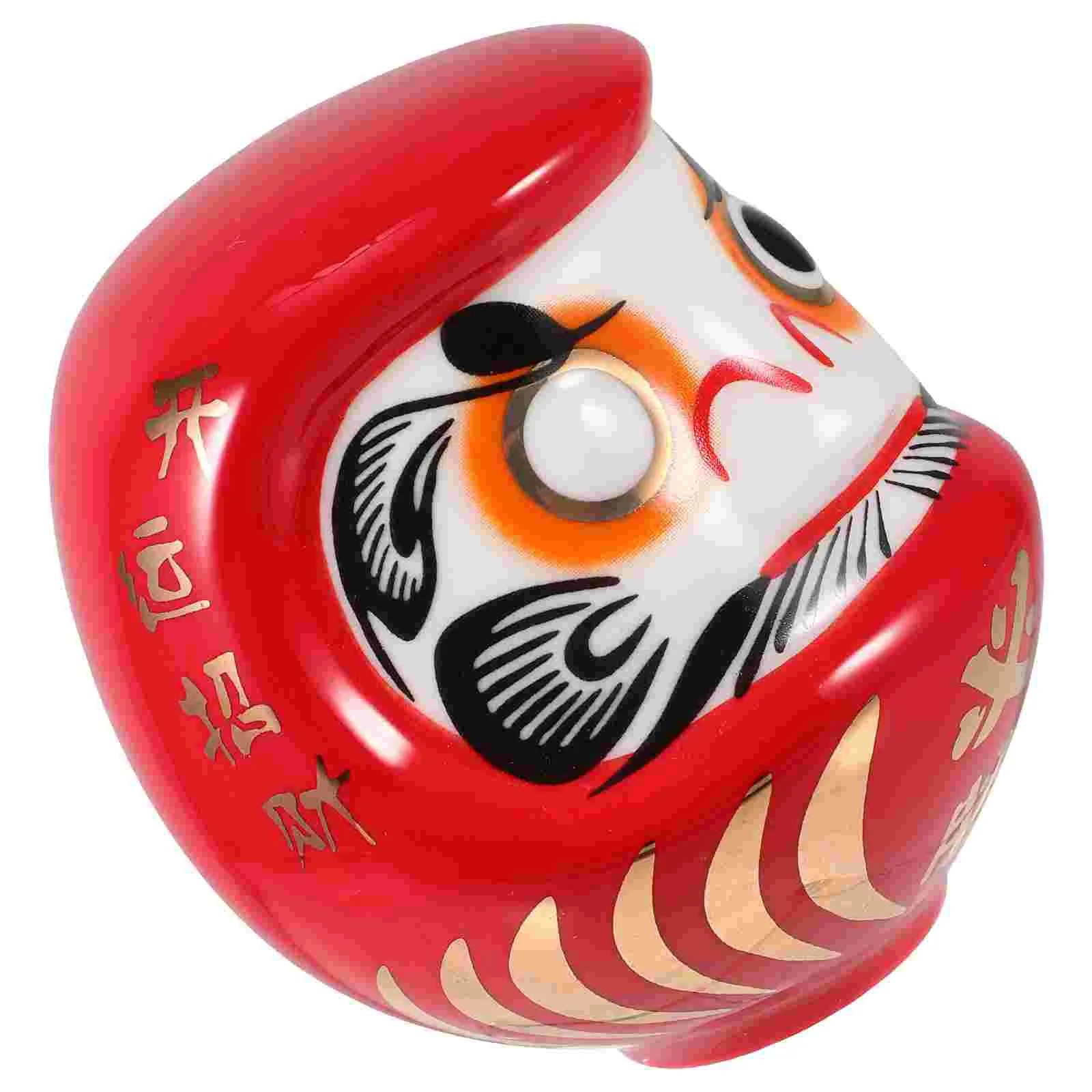 

Bodhidharma Ornaments Birthday Decoration for Girl Darumafigurines Japanese Statue Ceramics Small Wealth