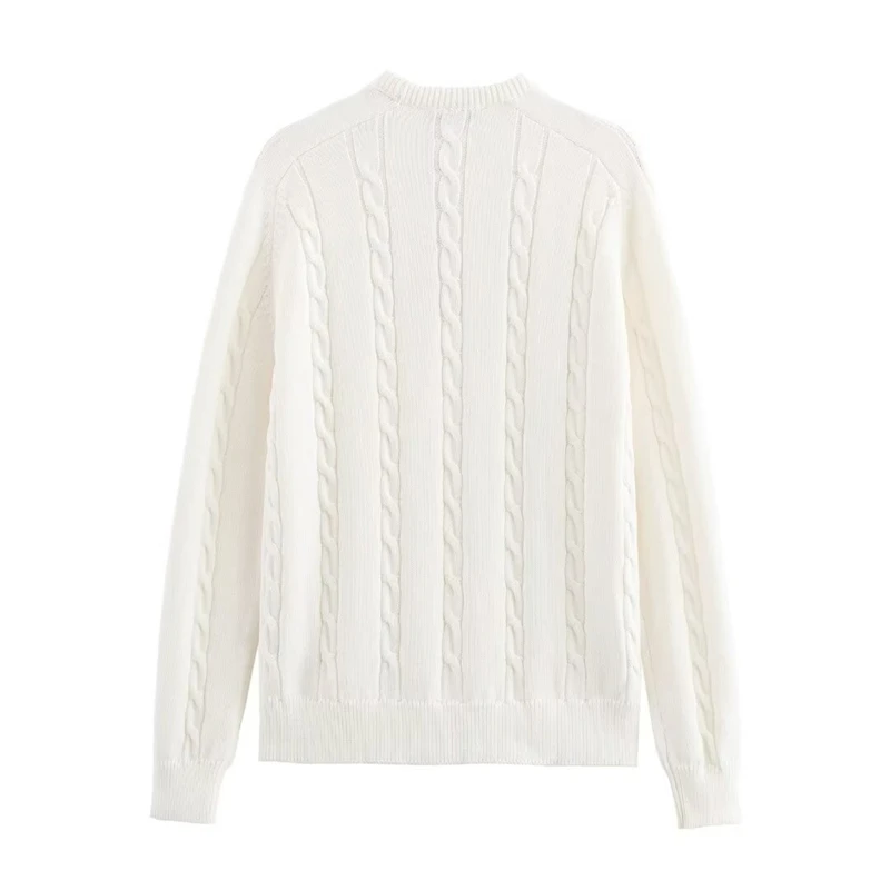 Новинка 2024 женский белый вязаный свитер KEYANKETIAN осень/зима простой стиль