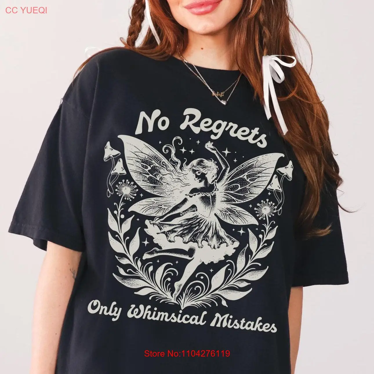 Комфортная цветная футболка Whimsical Mistakes милая фея Cottagecore забавная 90-х годов