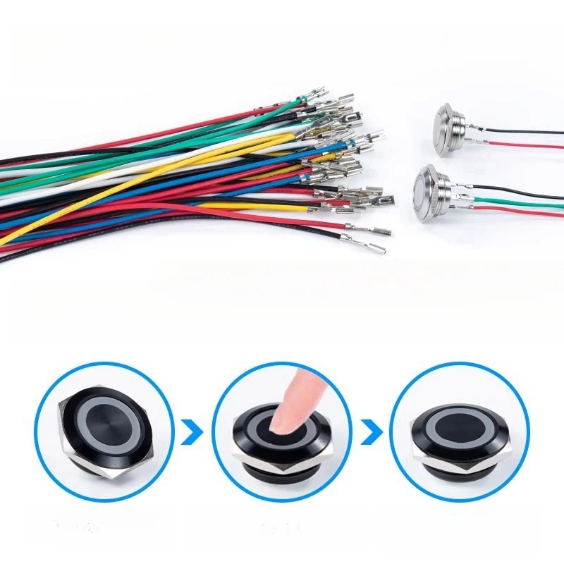 Водонепроницаемый металлический кнопочный мини-переключатель 12/16/19/22/25/28/30 мм