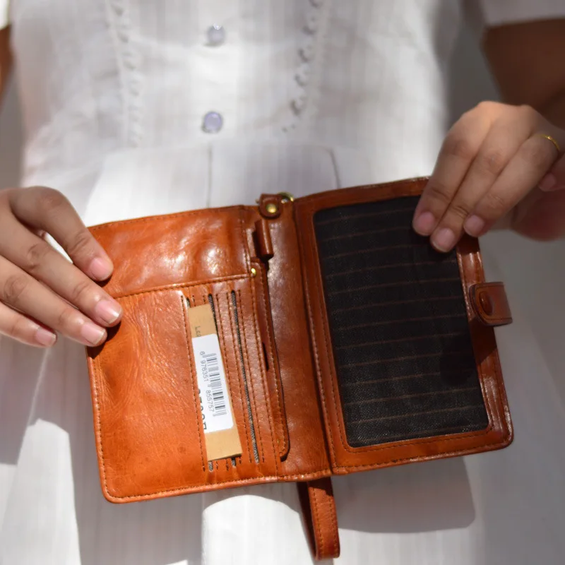 AETOO кожаная винтажная женская сумка для хранения документов из воловьей кожи с