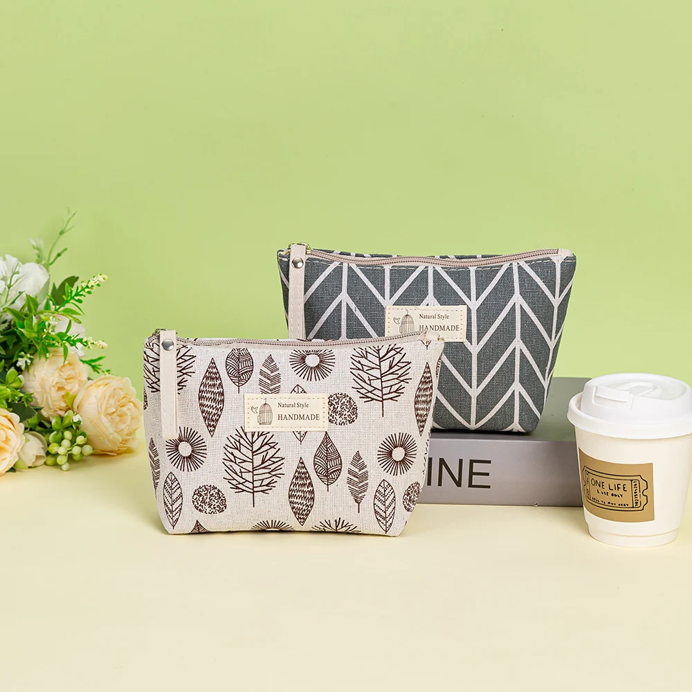Холщовая женская косметичка портативная дорожная сумка для ухода за кожей
