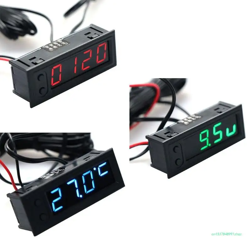

DIY Multifunction 3-in-1 Clock Temperature Voltage Monitor Panel Meter