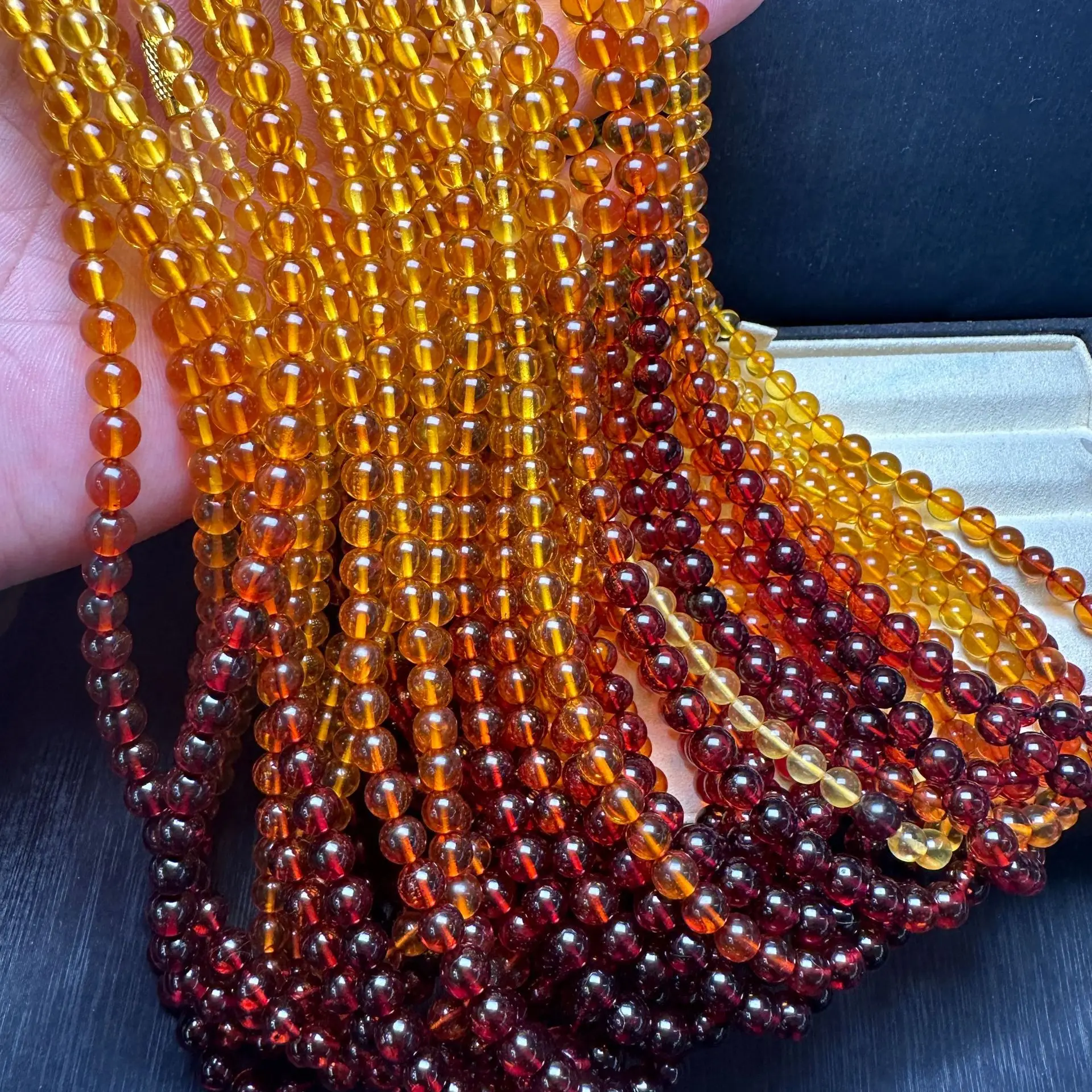 

Natural Baltic Member Rainbow Necklace Women Healing Gemstone Fine Jewelry Genuine Colorful Ambers Beads Beaded Necklaces Choker