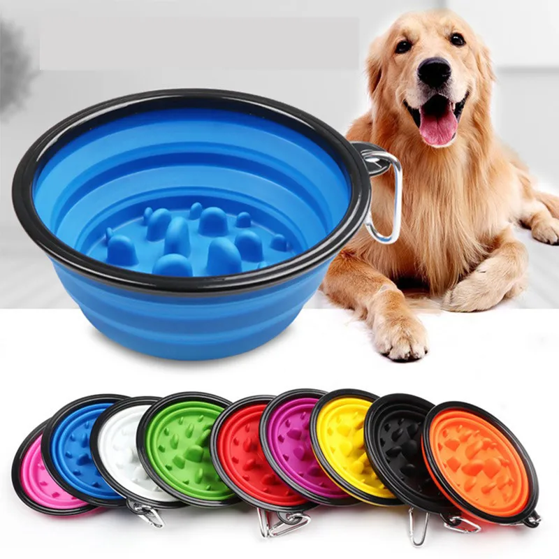 

1L Foldable Buckle Small Dog Travel Slow Food Bowl Pet Feeder Puppy Cat Bowl Dog Bowls Dog Toy Pet Products Travel Accessories