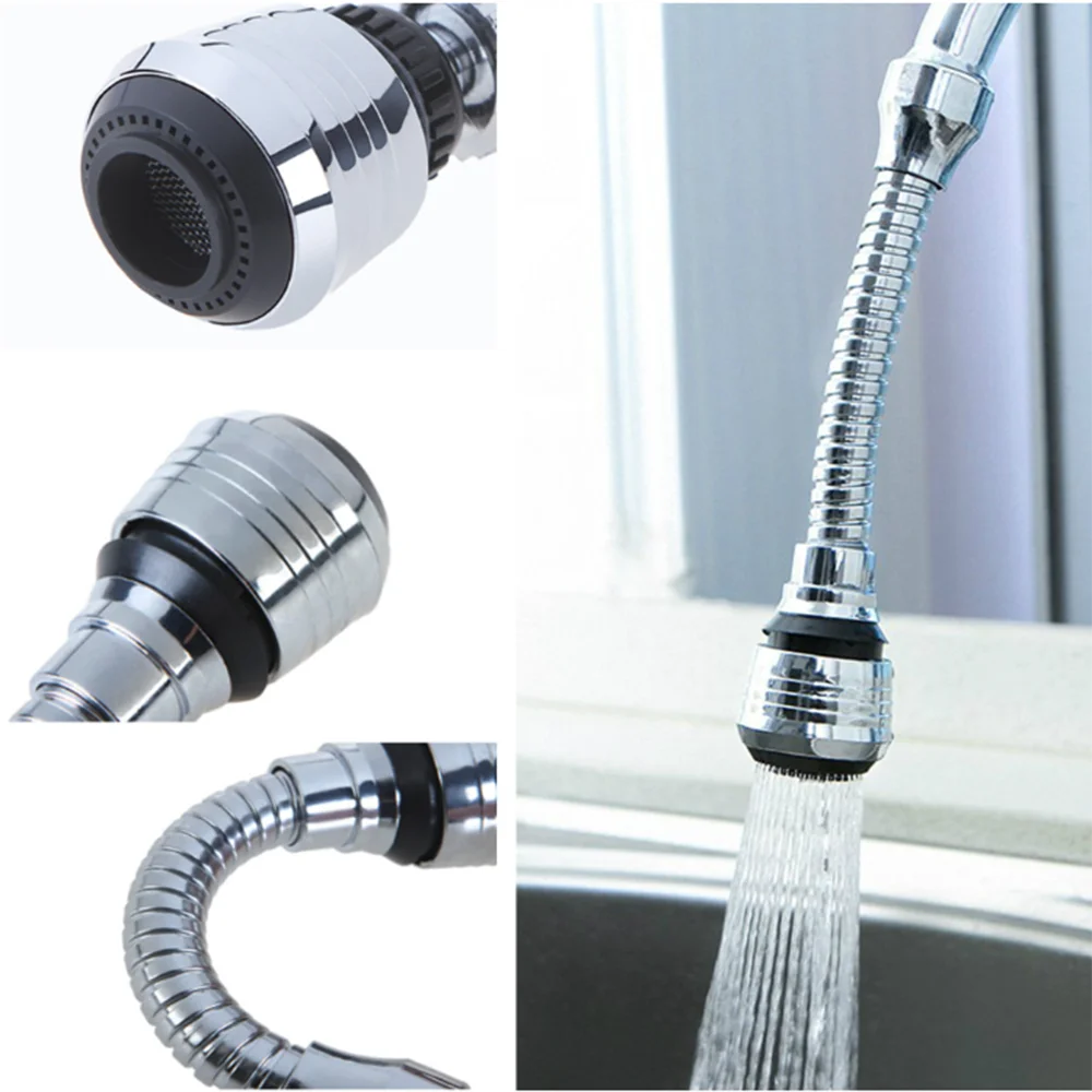 

Kitchen Stainless Steel Faucet Shower Water Saver Lengthened 360 Degree Rotating Faucets Anti-splash Sprinkler Spray Extender