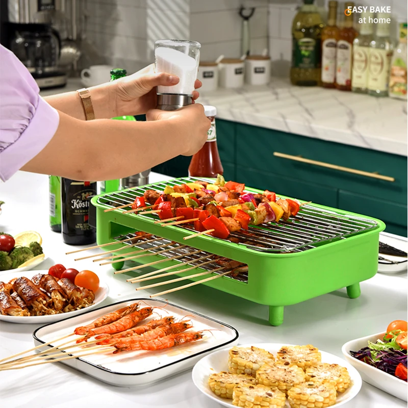 Household Electric Oven Smoke-free Non Stick Baking Pan Grill Skewers Household Machine Barbecue BBQ Restaurant Equipments enlarge