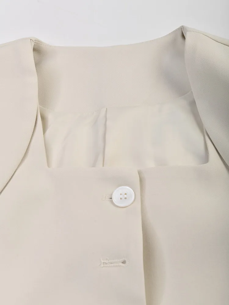 Женский однобортный Блейзер ZMEENNA абрикосового цвета новый пиджак с квадратным