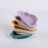 toddler training dishes kid feeding suction plate childrens tableware silicone cloud dinnerware food safe baby accessories gift