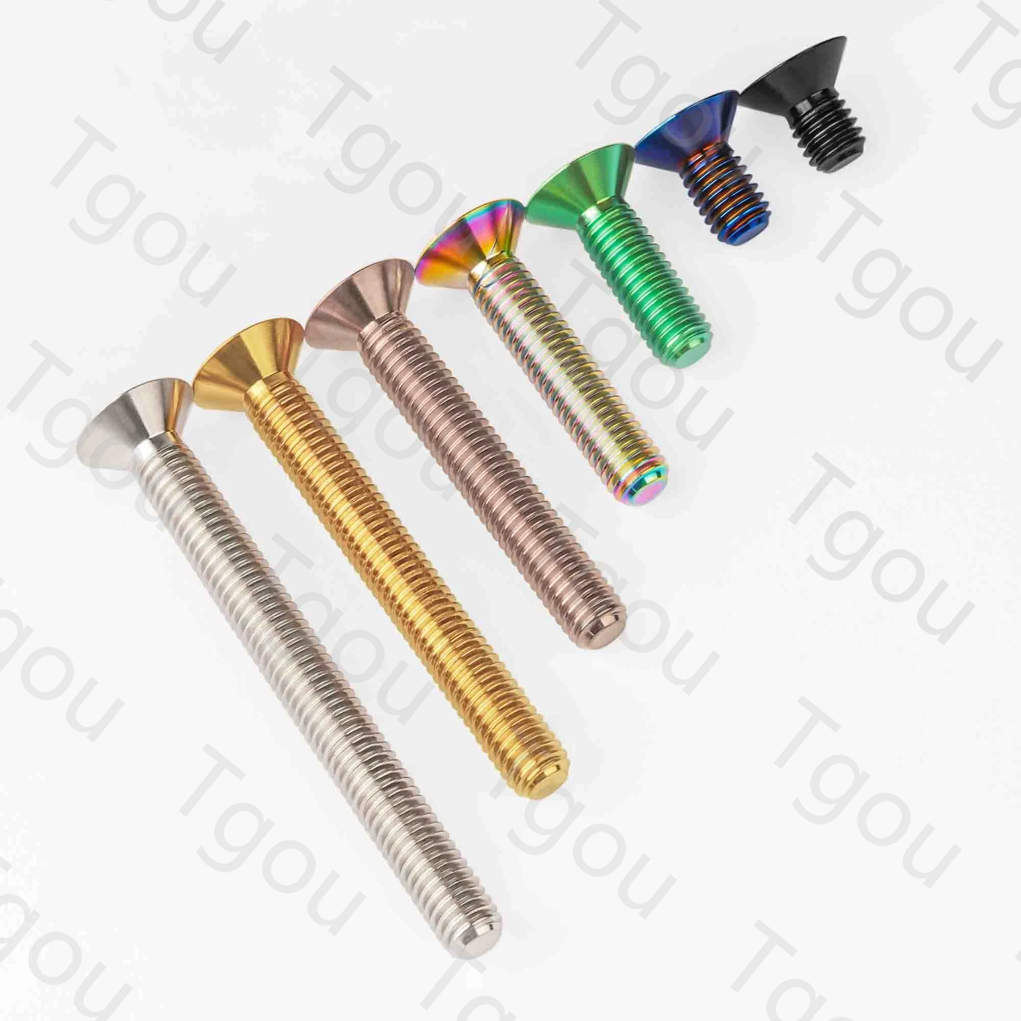 Титановый болт Tgou M4M5x8/10/12/15/20/25/30/35/40 мм винт с плоской потайной головкой для