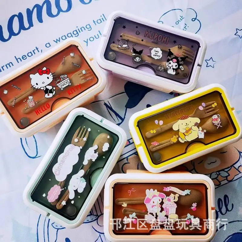

Sanriod Kuromi My melody Cinnamoroll помпон серии пурин аниме кавайный Стиль Портативный школьный офисный Рабочий Ланч-бокс