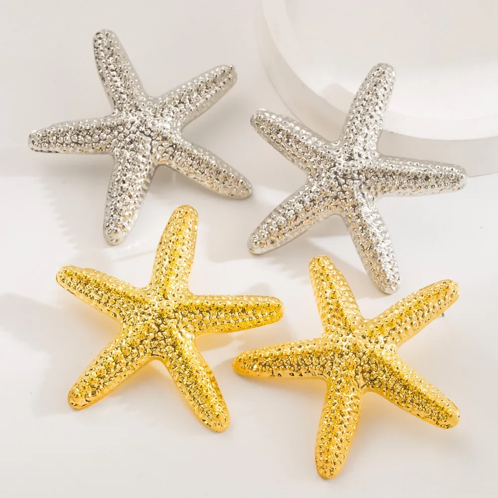 Модные серьги со звездами из сплава уникальные нишевые в стиле пляжного отдыха