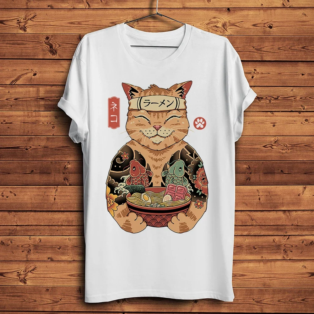 Koi Tattoo Lucky Neko Cat Shogun Samurai Yamaguchi Gumi Забавная аниме-футболка Мужская белая повседневная футболка унисекс Уличная футболка (art.: 3920cd4d0d54f) - 3920cd4d0d54f