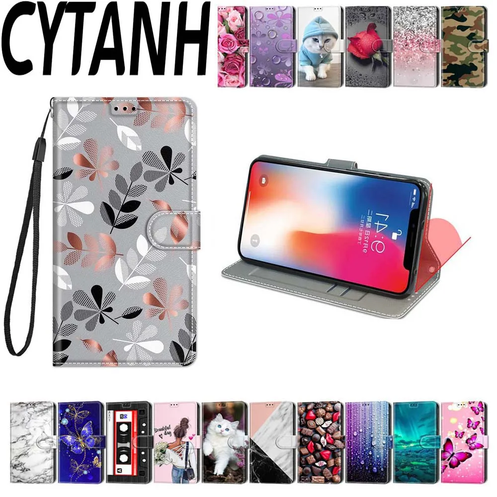 

Flip Case For Huawei Honor Mate 9 9i 10 Y6 8A 8X Play Lite Painted Wallet Smart Holder Phone Cover Card Pocket Magnetic