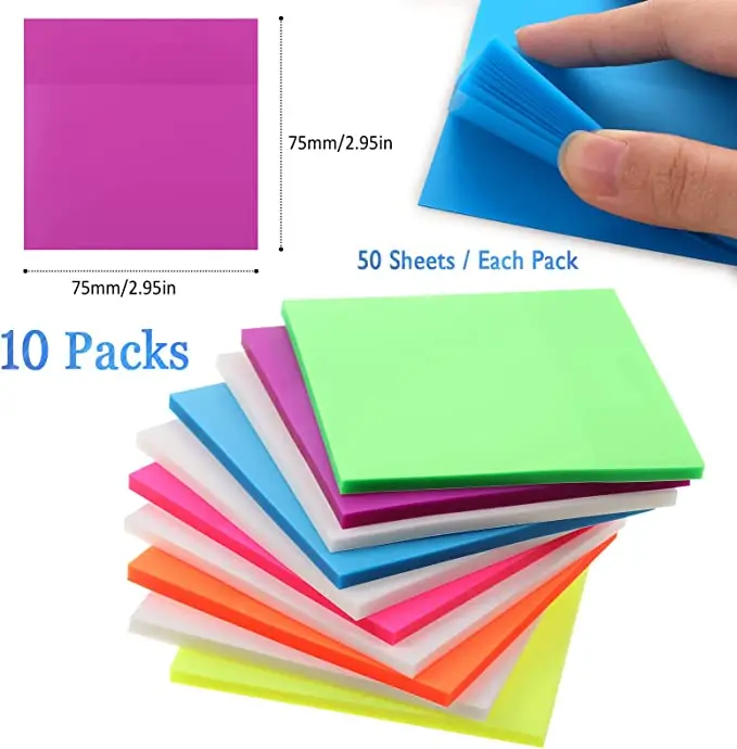 

10 Pieces Sticker Note Portable Rectangular Household Working Notepad