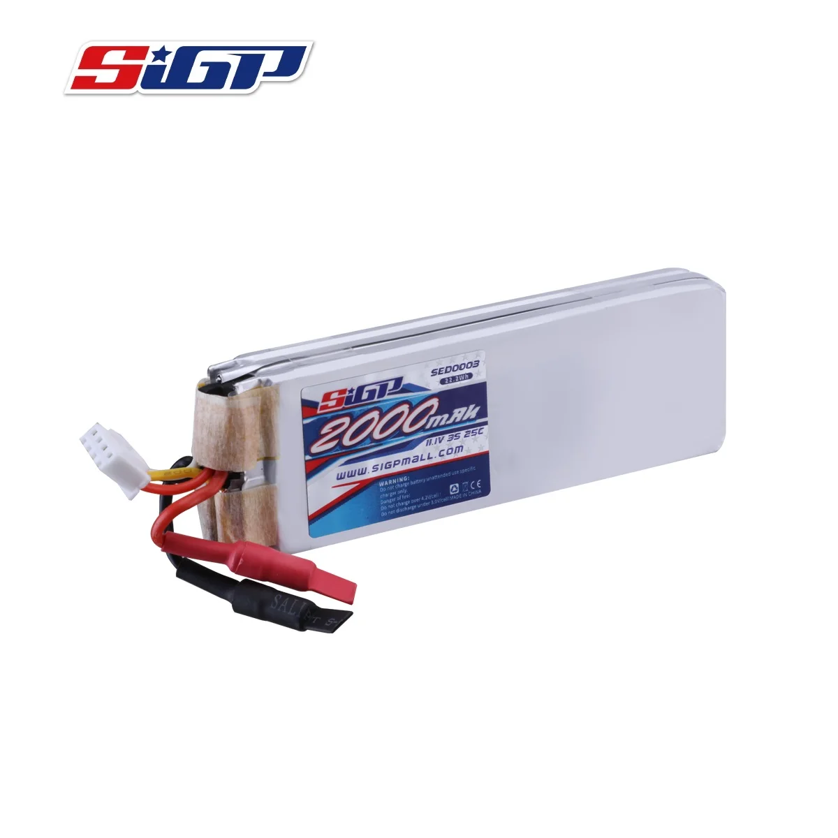 

SIGP RC Boat 3S Lipo Battery 11.1V 2000mAh 25C with Balance Port 3s for High Speed Race Boat MINI Eco Mono Hydro Racing Boat