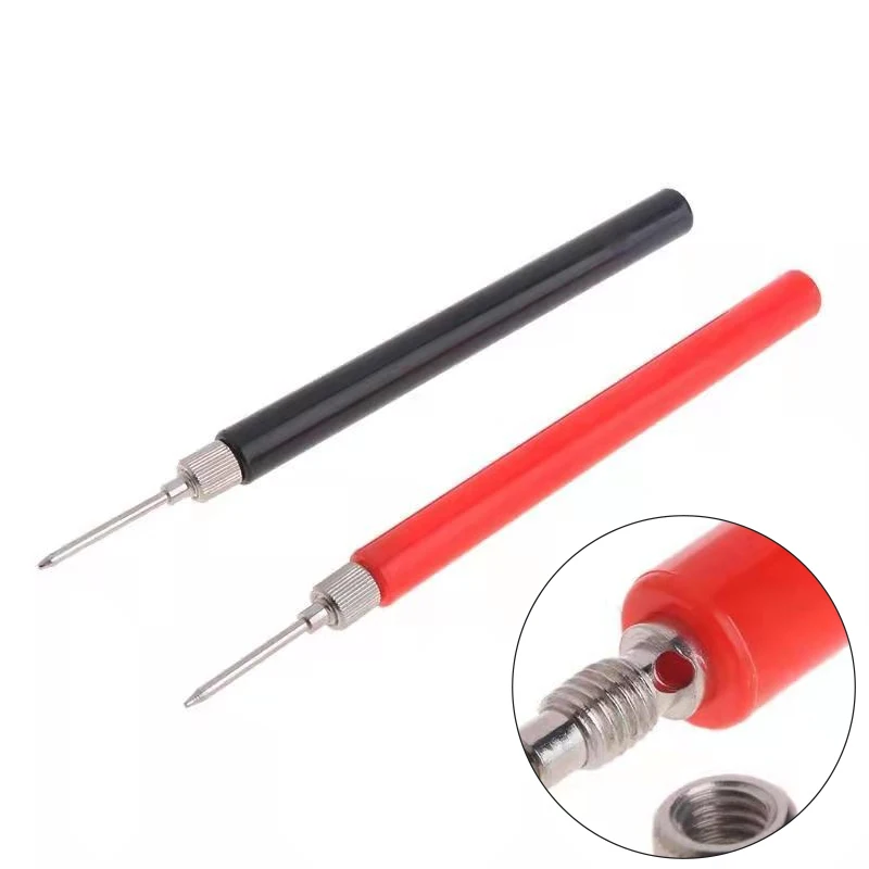 

2PCS 120mm Spring Test Probe Tips Insulated Test Hook Wire Connector for Multimeter Stainless Steel Needle Test Leads Pin Tools