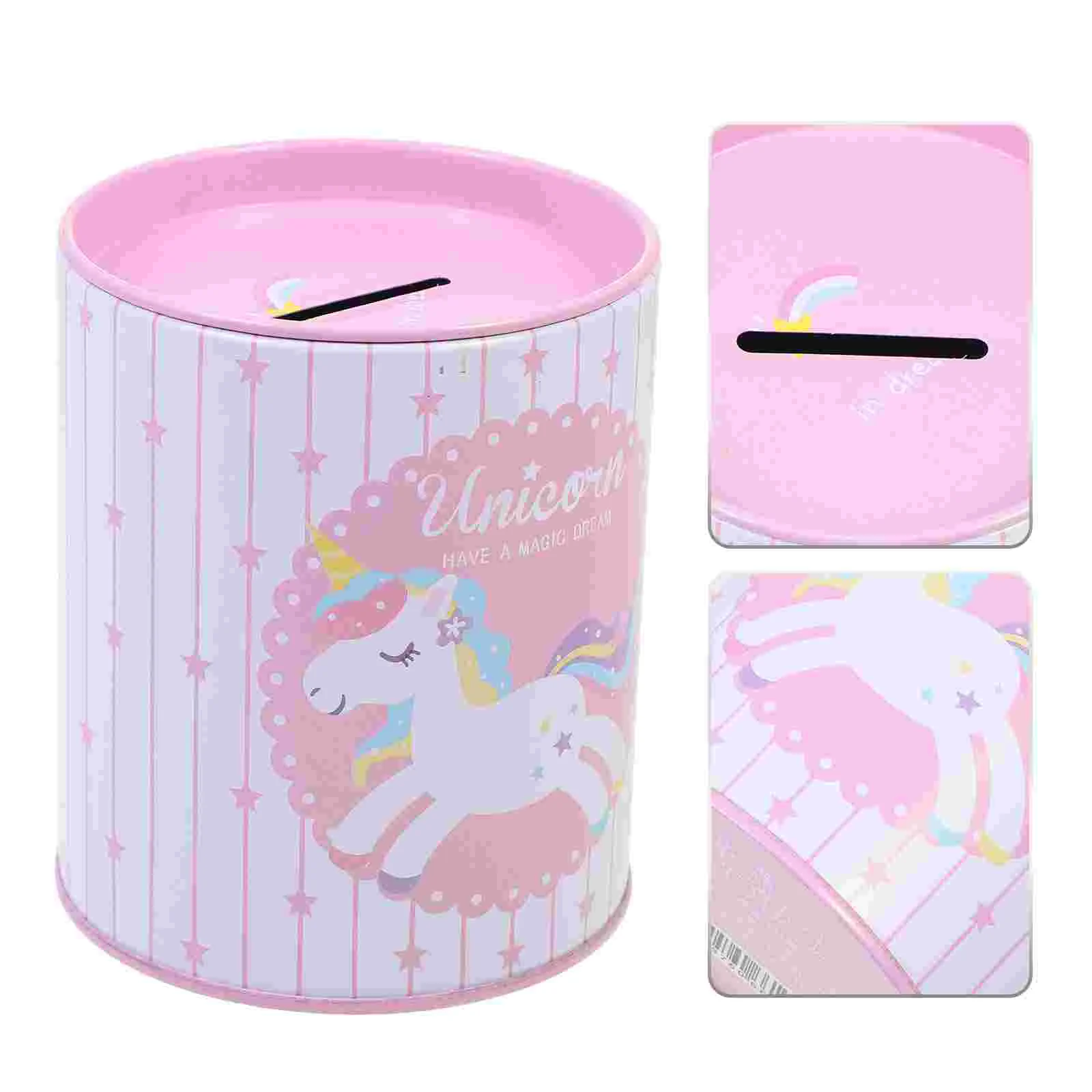 

Bank Money Piggyjar Kids Boxcup Saving Metal Tinplate Fund Travel Penny Personalized Desk Moneybox Roundfor Lovely Container Pen