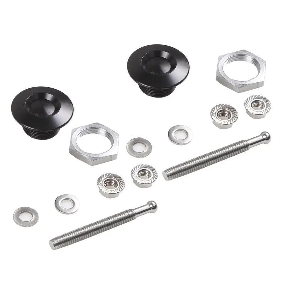 

8pcs Universal Aluminum Black Push Button Billet Quick Release Modified 30mm Anti-theft Engine Cover Lock Latch Clip Body Kit