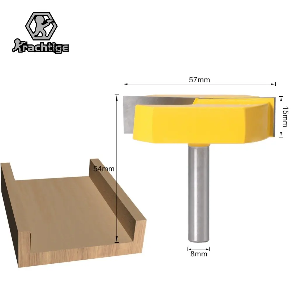 

8MM/12.7MM Shank 57MM Diameter Bottom Cleaning Router Bit Woodworking Milling Cutter