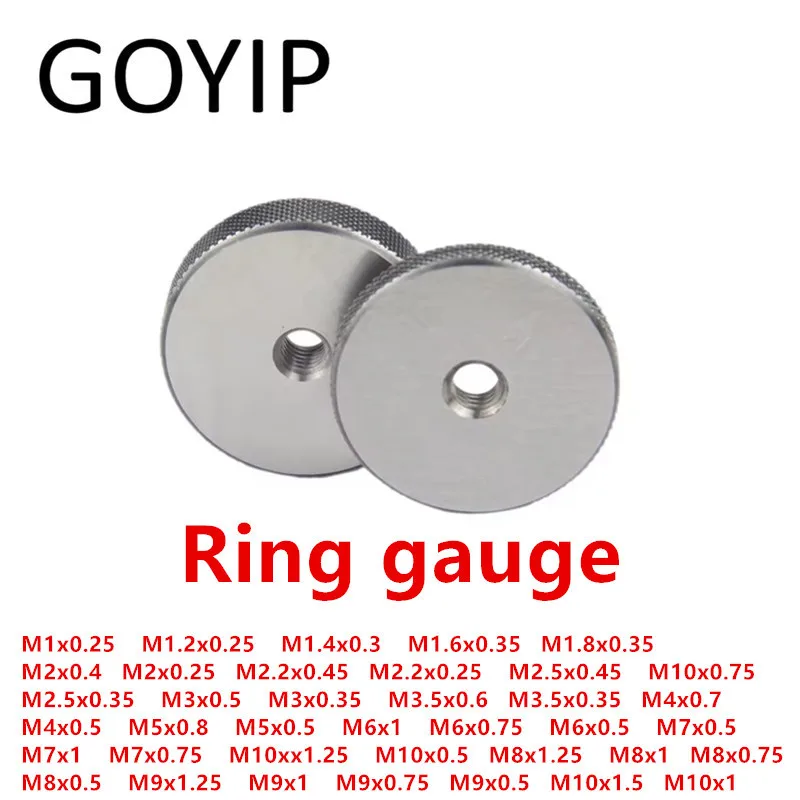 

M1 M1.2 M1.4 M1.6 M1.8 M2 M2.2 M2.5 M3 M4 M7 M8 M9 M10 6G Metric Thread Ring Gauge Go And No-Go Gage Support Customized