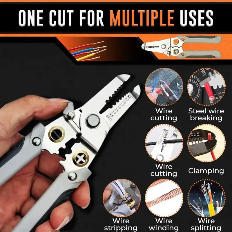 

Multi-functional Wire Splitting Pliers Crimper Cable Cutter Automatic Wire Stripper Crimping Pliers Terminal Stripping Tools