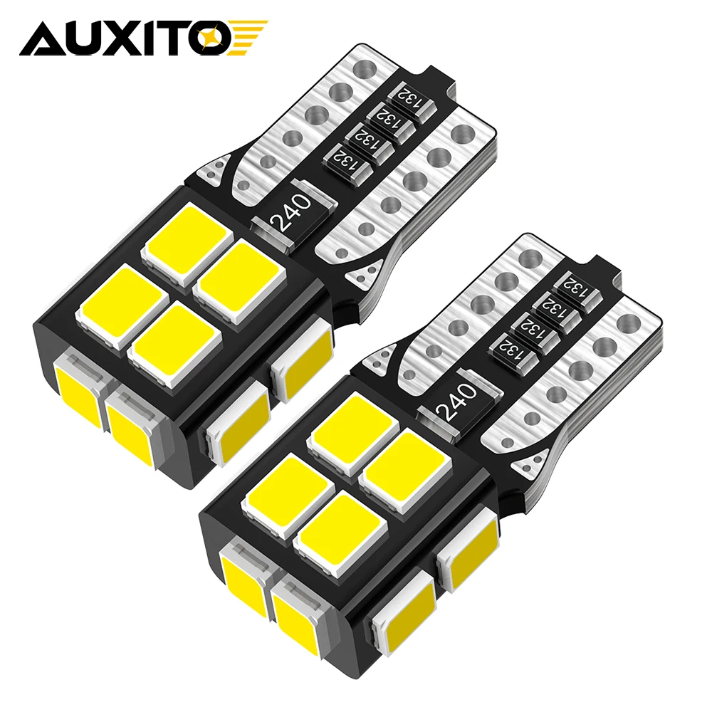 

AUXITO 2Pcs T10 LED Light Error Free 360° Lighting 168 194 W5W LED Canbus 6000K White Car Interior Map Dome Lights 12V Auto Lamp