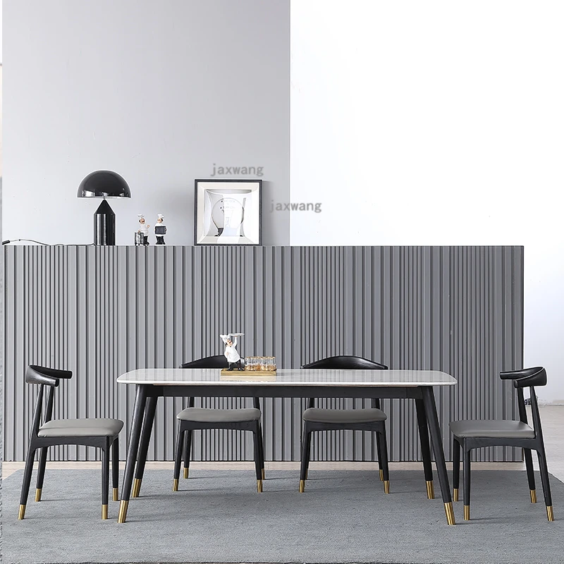 Обеденные стулья из твердой древесины в скандинавском стиле Простое домашнее