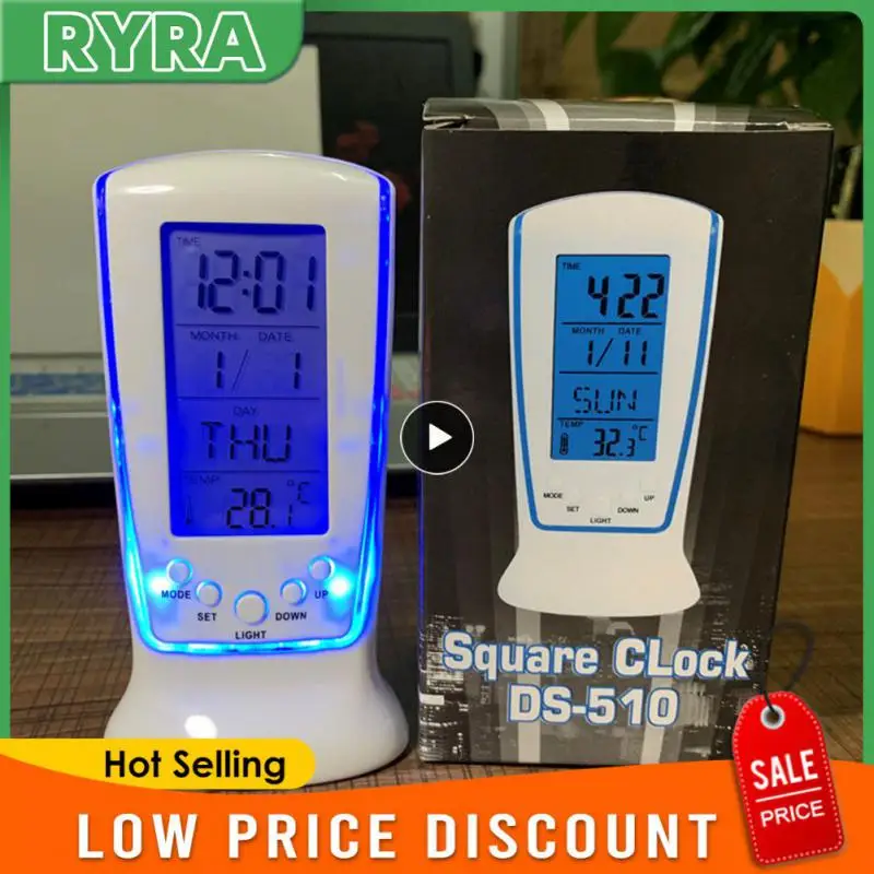 Blue Thermometer Domestic Portable Alarm Clock Reminder Gift
