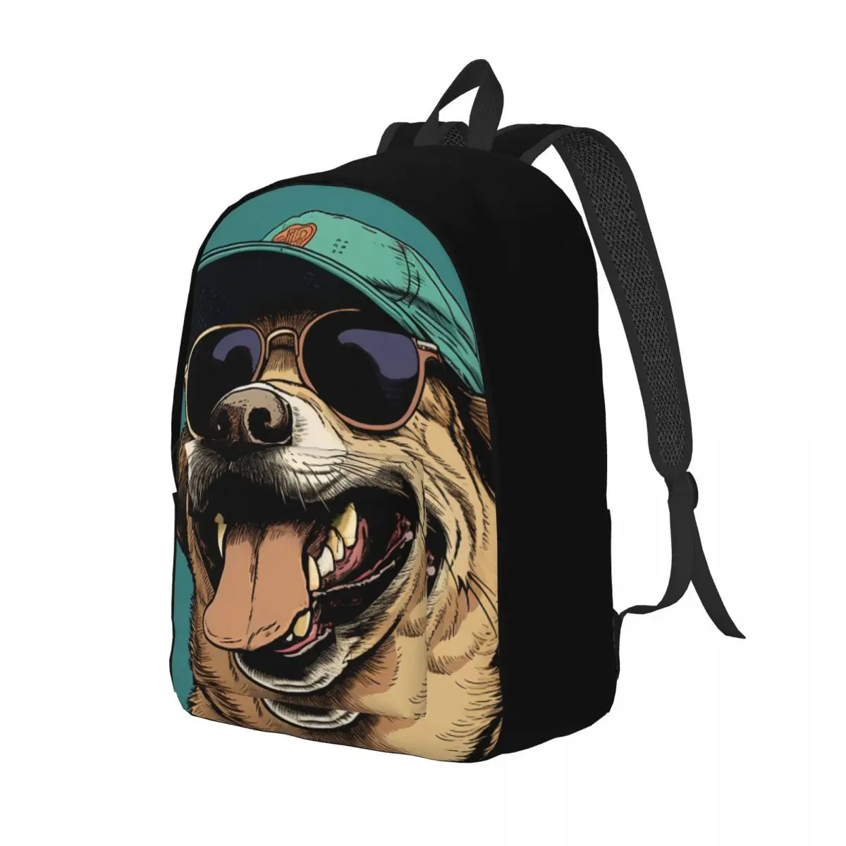 

Dog Canvas Backpacks Laughing Breathable Sweet Backpack University Bags