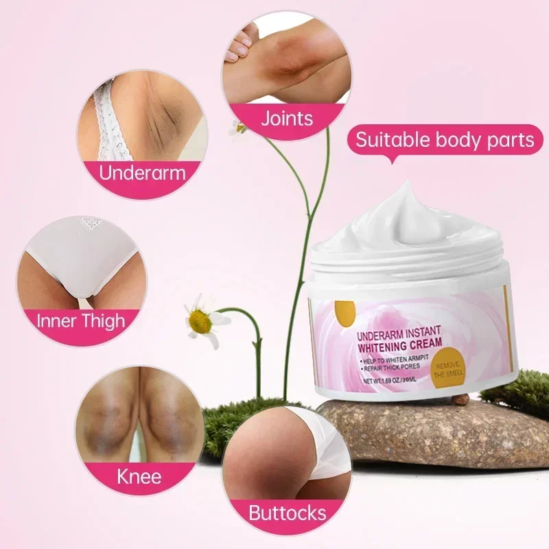Whitening Cream for Dark Skin Armpit Lightening Intimate Areas Underarm Body Care Private Parts Whiten Beauty Health