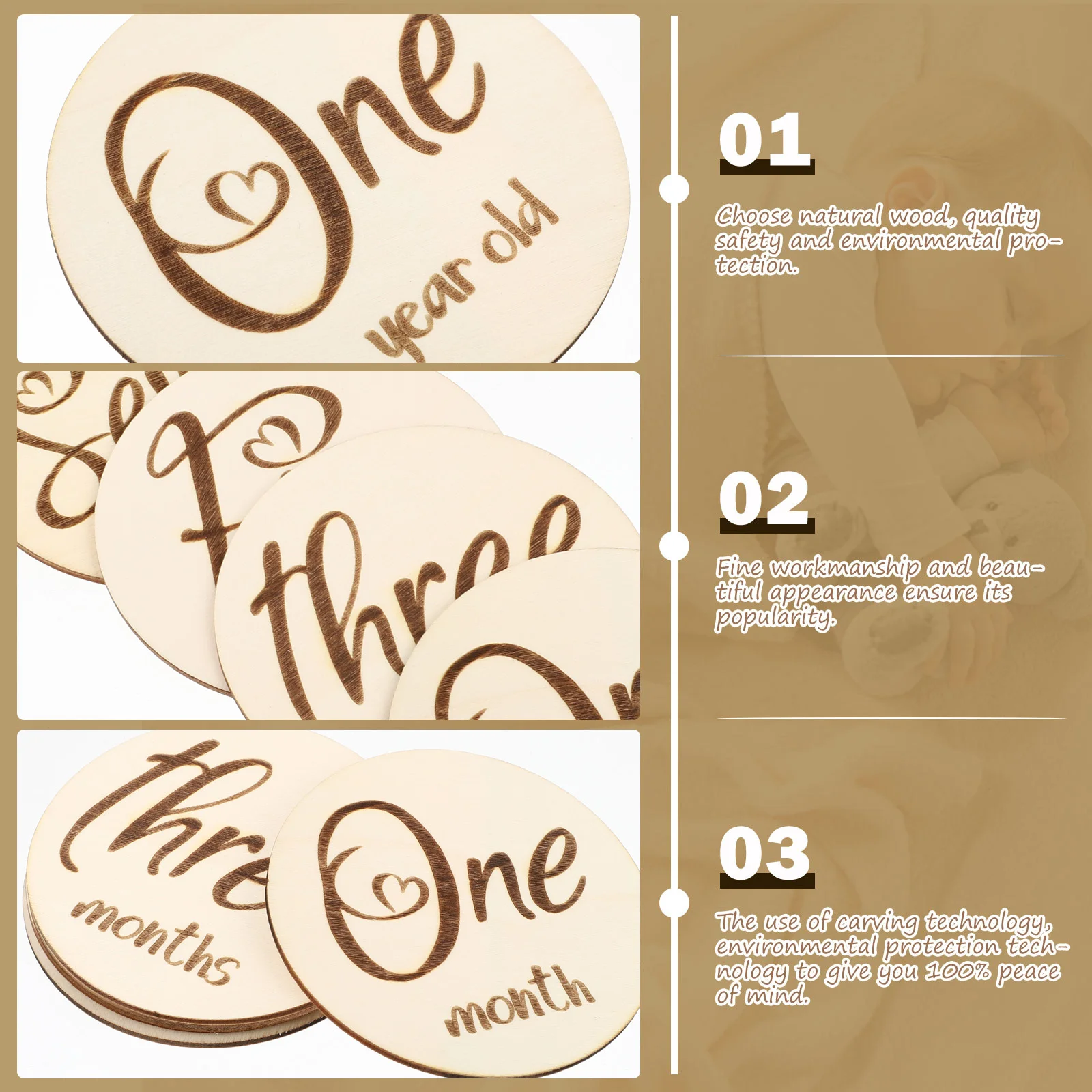 6 шт. двусторонний реквизит для фотосессии детские ежемесячные открытки эмблемы