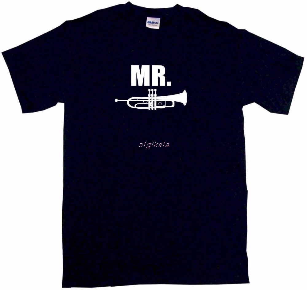 Fashion  Rude Top Tee Round Neck Mr Trumpet Logo Tops Summer Cool Funny T Shirt