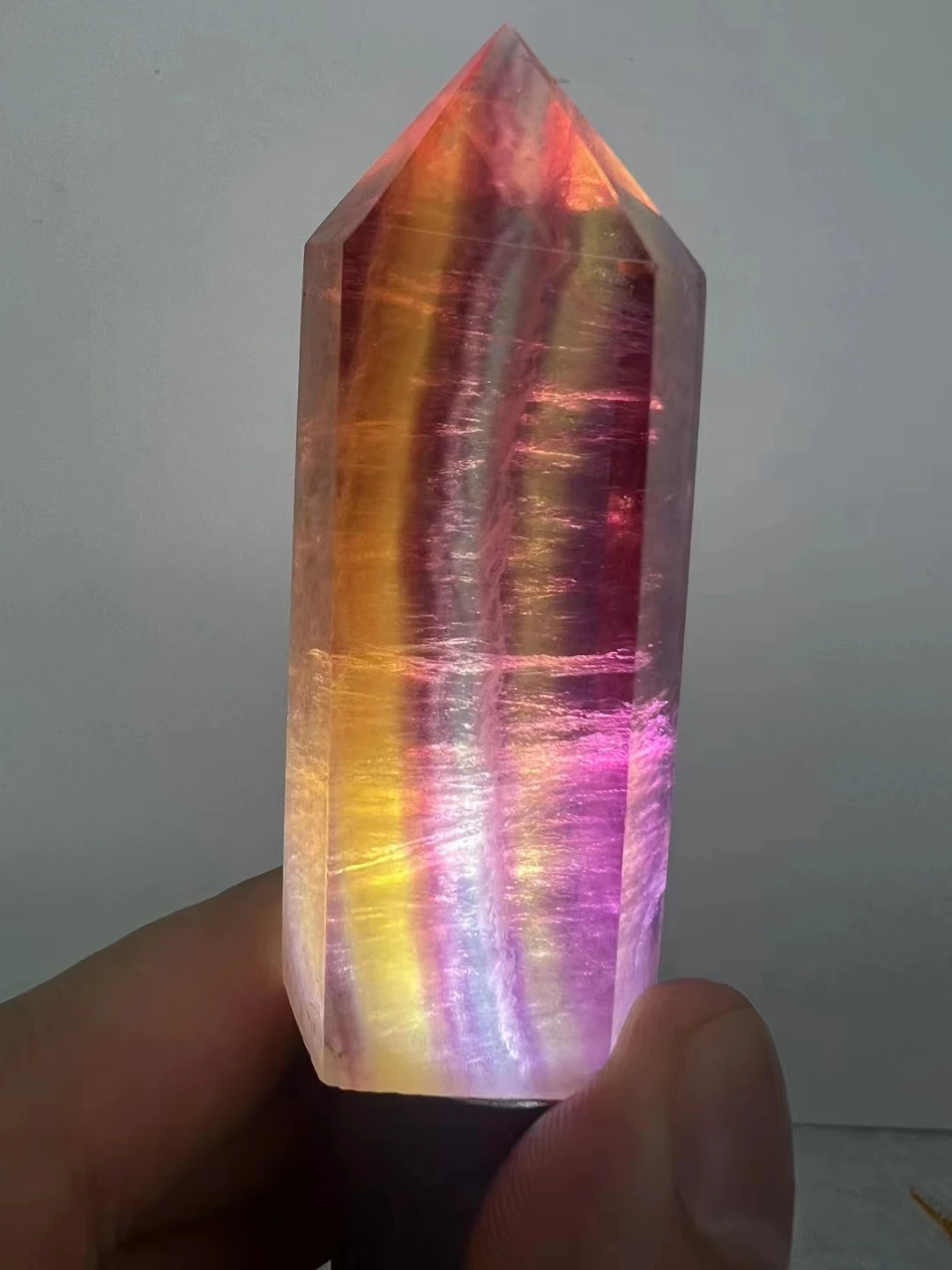 

Top Natural Rainbow Multi-Level флюоритовый кварц Crystal обелисцеление украшение 1 шт.