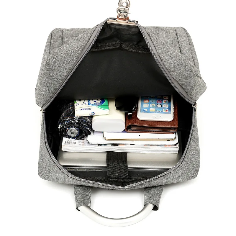 New decompression simple fashion large capacity male backpack computer USB charging anti water men casual backpack