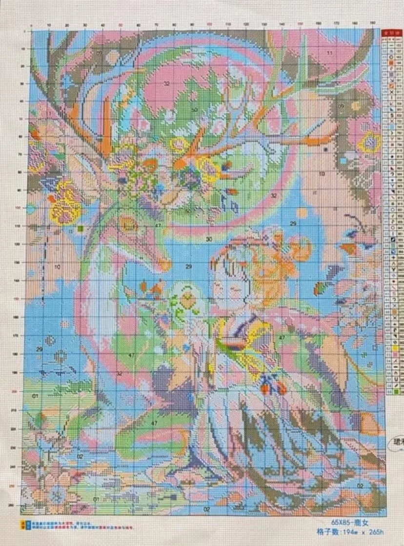 9ct 65X85cm набор для вышивки крестом «Девушка и лось» с предварительной печатью, набор для вышивания «сделай сам», нить для рукоделия, игла, поделки с иглами (art.: 3920cd3ffc3f3) - 3920cd3ffc3f3