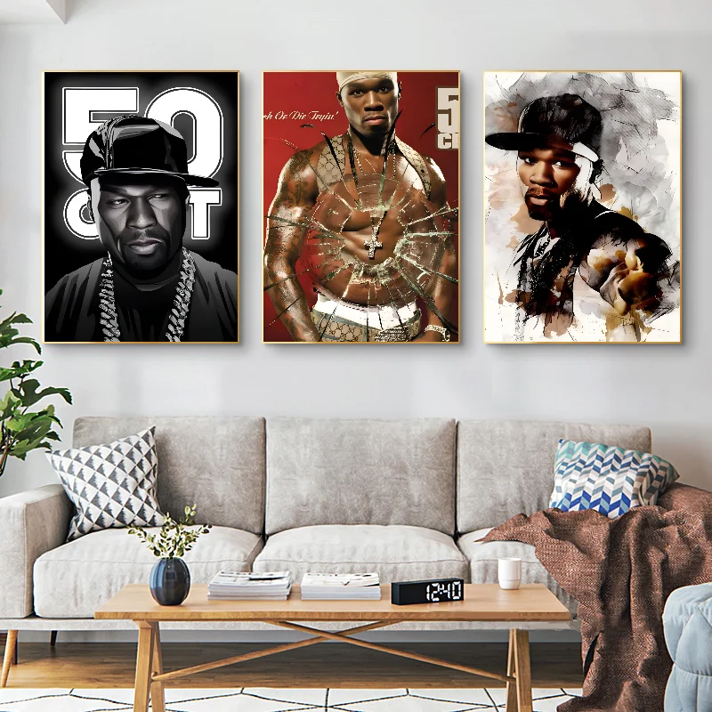 50 Cent American Hit Pop Hip Hop Rapper Music Poster Paper Print Home Living Room Bedroom Entrance Bar Cafe Art Painting Decorat