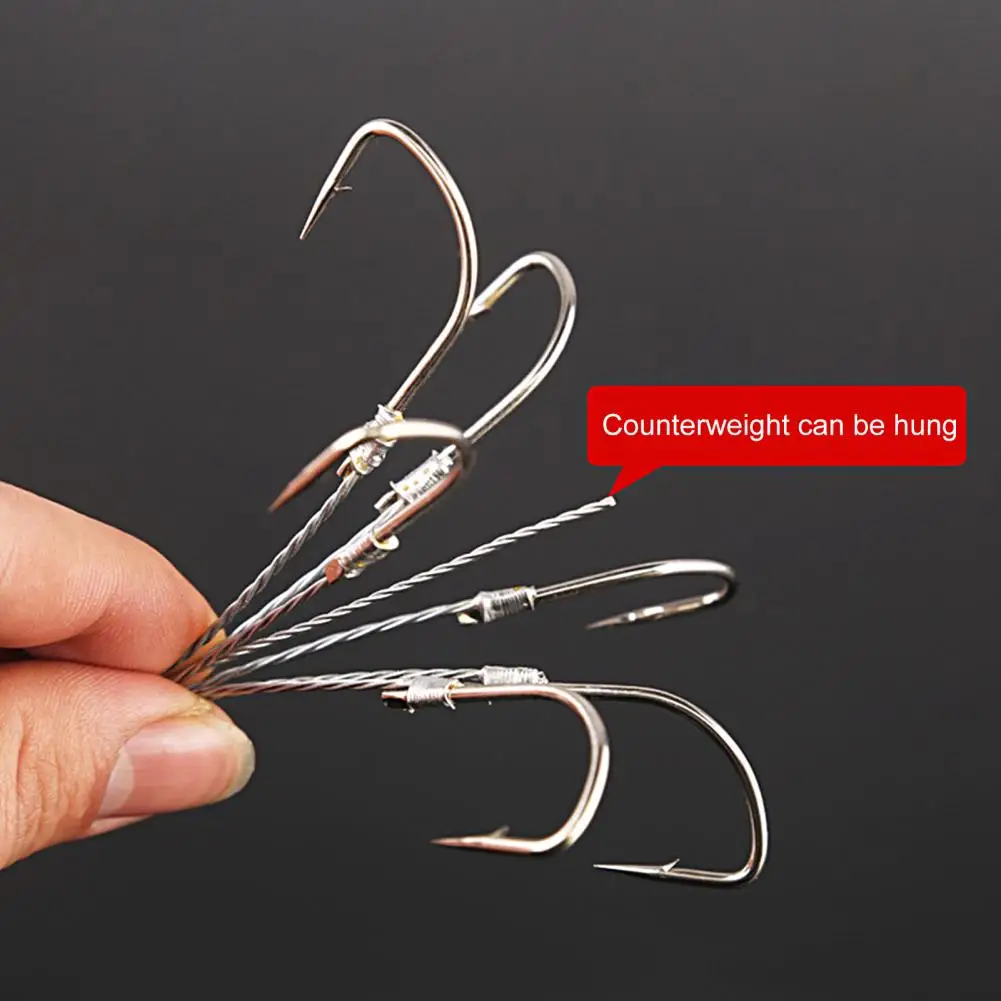 

Convenient Lure Hook High Toughness Compact 5/6/8 Hooks Barbed Jig Head Lure Hook Fishing Lure Hook Fishing Hook