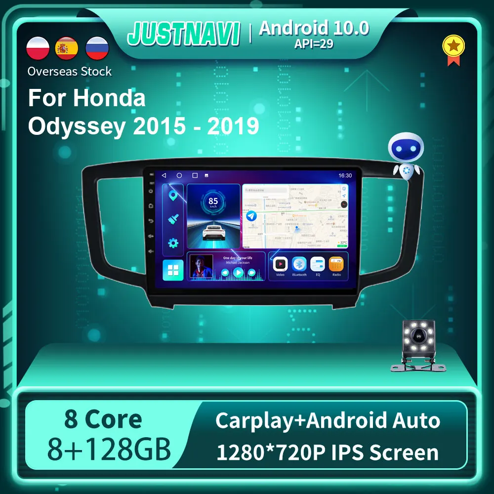 8G 128G Android 10 0 мультимедийный GPS автомобильный радиоприемник стерео для Honda Odyssey 2015 -