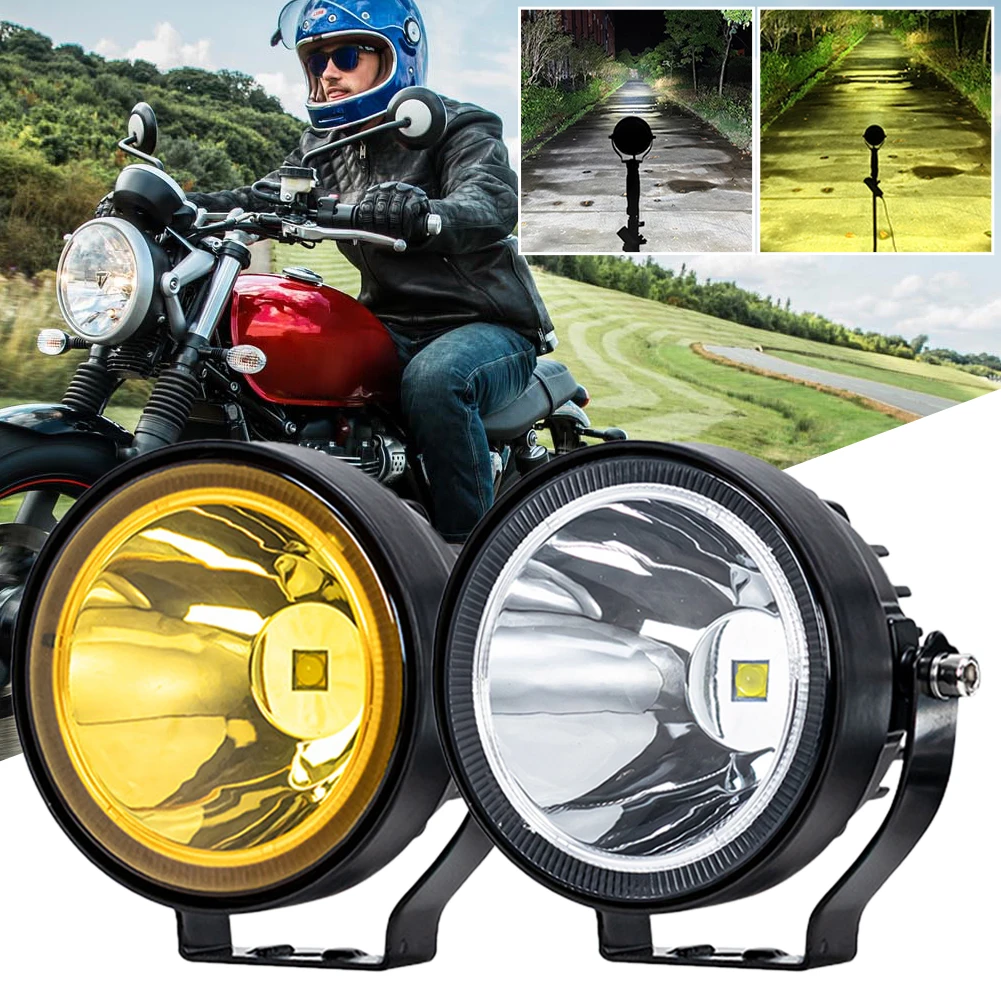 

Round 4-inch LED Spot Light Ultra-Bright 12-48V Headlight Fog Lamp Reversing Lamp Driving Work Light for Motorcycle Cars Trucks