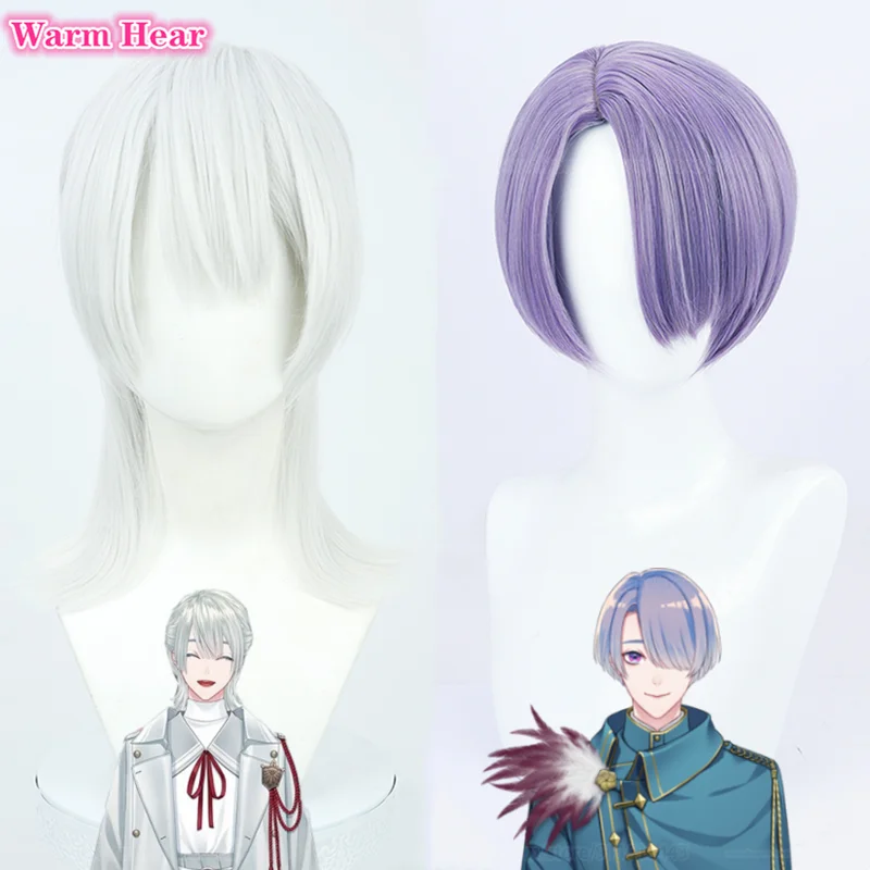 

Парик для косплея Vtuber NIJISANJI Genzuki Tojiro, 2 стиля, 30 см/48 см, серебристый, синий парик, термостойкие волосы, искусственные волосы + шапочка для парик...