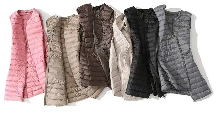 Down Jacket Woman Ultralight 2023 New Winter Coat for Women Long Duck Down Vest Portable Sleeveless Fashon Warm Waistcoat