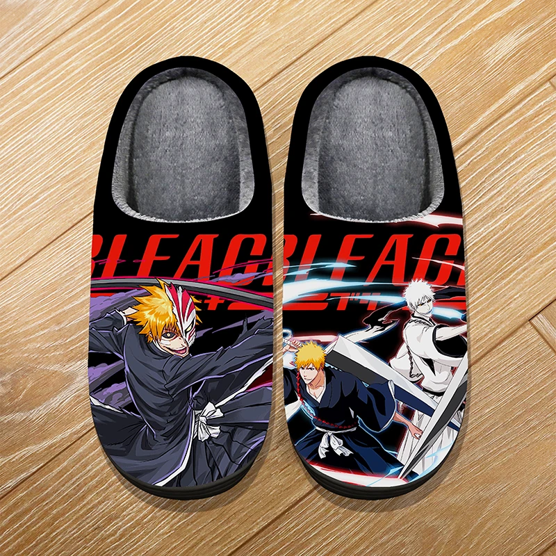 Custom Size Winter Home Warm Cartoon Slippers For Adult Kids Anime BLEACH NARUTO Dragon Ball Cosplay Indoor Cute
