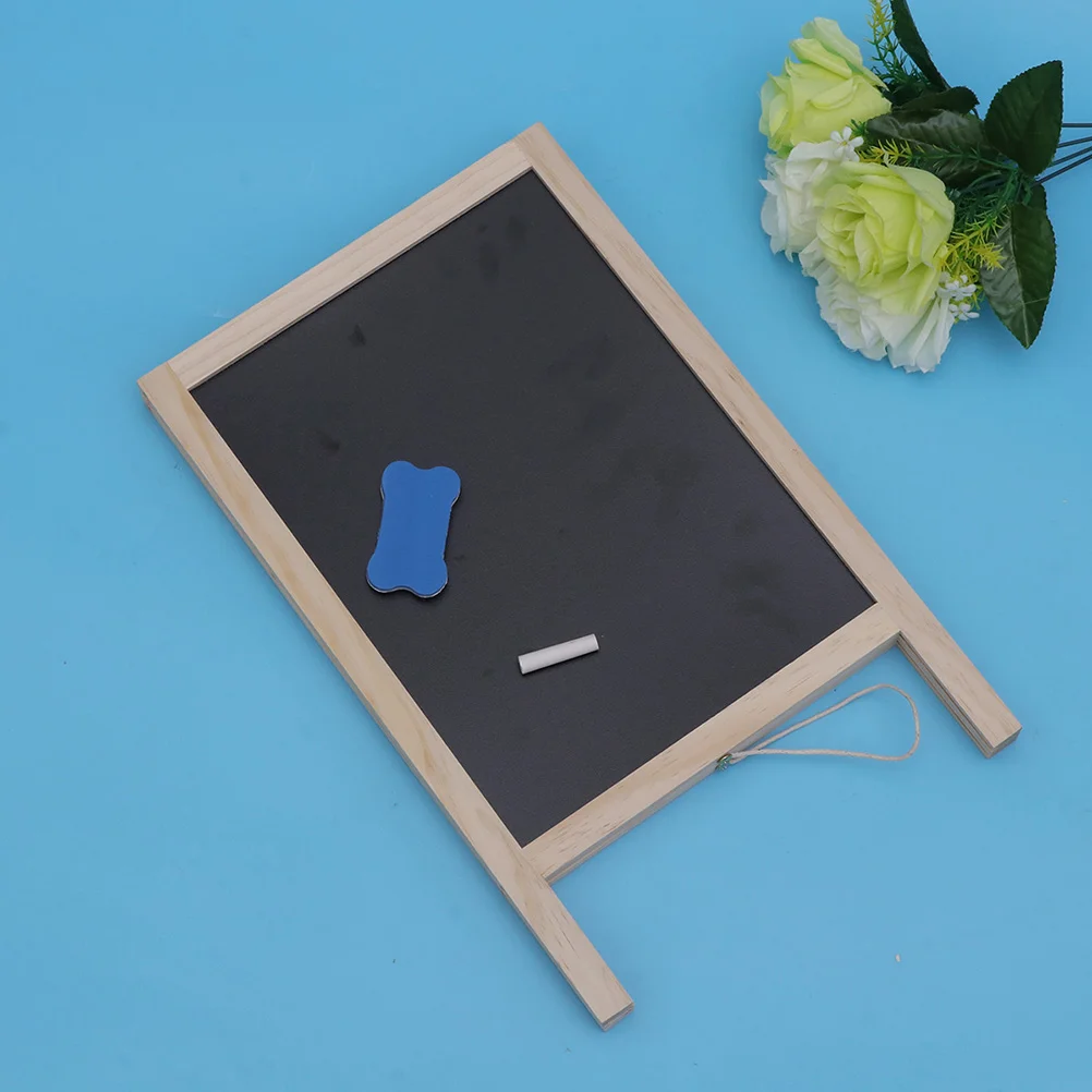 

Wooden Stand Blackboard Double Side Message Draw Board White and Black Display Chalkboards for Children Bar Counter Blackboards