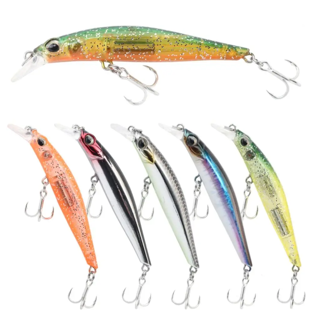 

Multicolor 80mm/9.1g Striped bass Tackle Fish Hooks Minnow Lures Winter Fishing sinking Minnow Baits