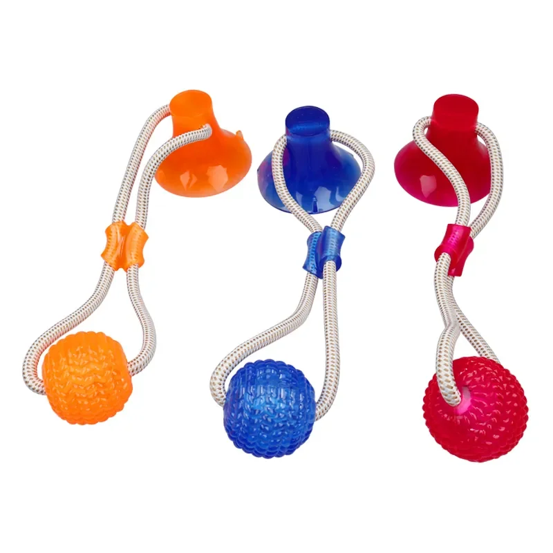 

Toys with Suction Cup Dog Push Toy with TPR Ball Pet Tooth Cleaning Chewing Rubber Dog Toys for Small Dogs Rubber Dog Toy