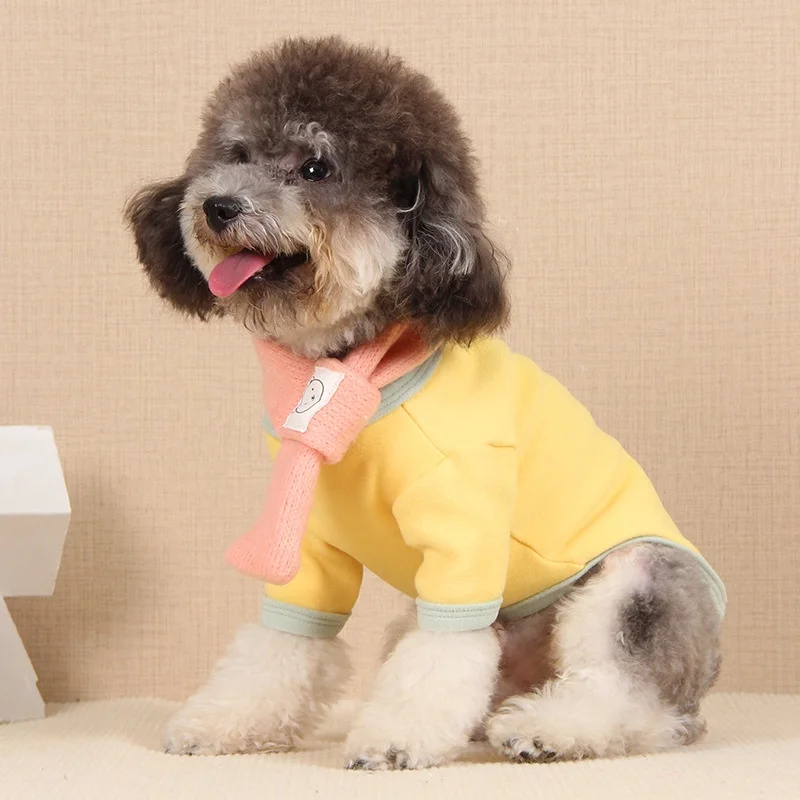 

Winter Warm Cute Cat Clothes with Scarf Puppy Dog Cats Coat Vest Soft Kitten Outfit Clothing Pet Costume Sweater