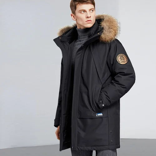 

Men Jacket Casual Winter Down Jackets for Mens Parkas Mid-length Hooded Clothes Men's Warm Jacket Thick Chaquetas Hombre