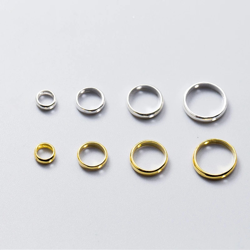 2 шт./партия круглые бусины-разделители из серебра 925 пробы 6-12 мм